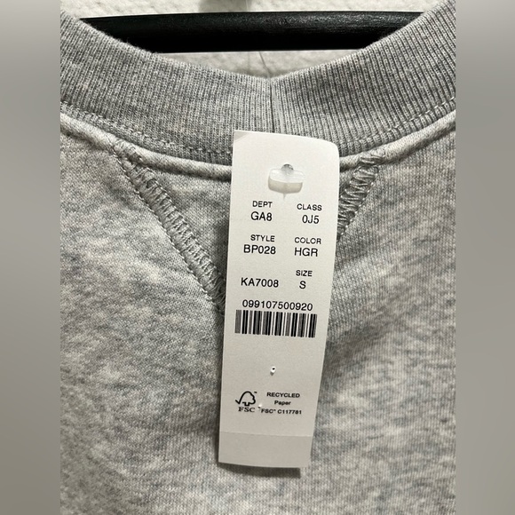 J. Crew *monogrammed* Heritage fleece oversized crewneck sweatshirt grey small - Picture 9 of 9